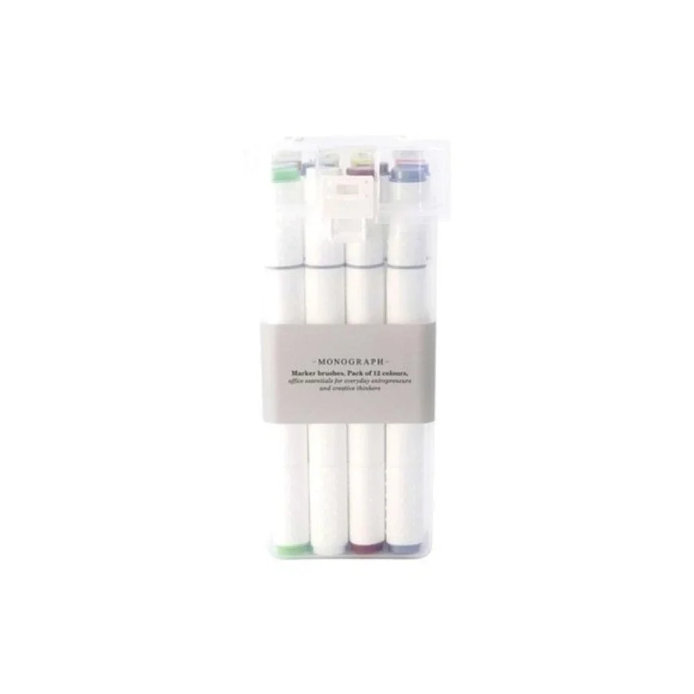 Monograph Marker brushes, Multi, Pack of 12 Assorted colors